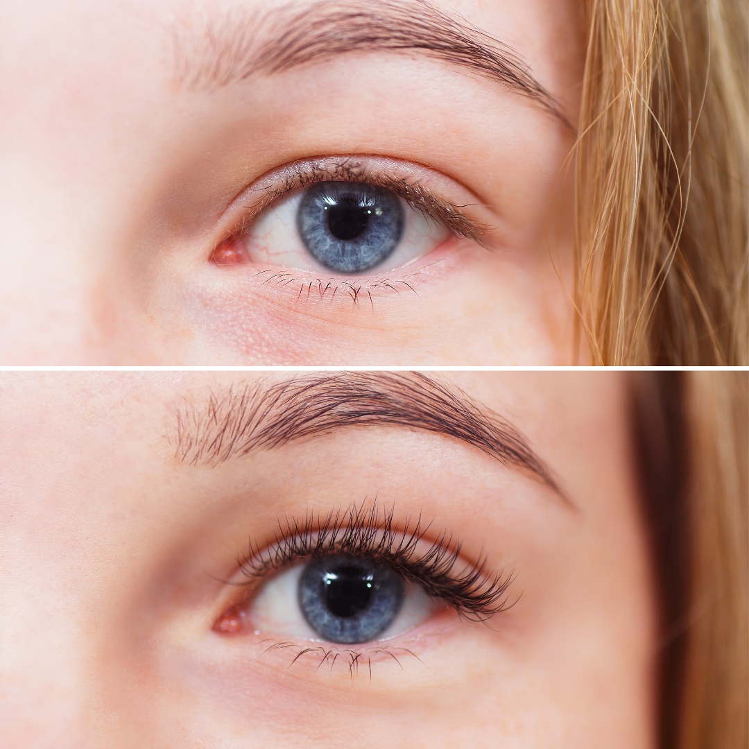 Eyelash enhancer serum before and after HairOK